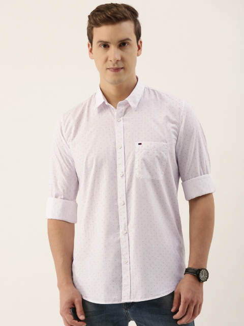 

Peter England Casuals Men White Slim Fit Printed Casual Shirt