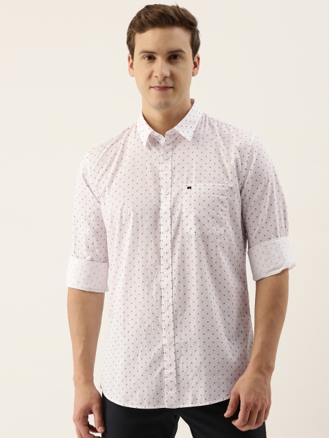 

Peter England Casuals Men White & Red Printed Slim Fit Casual Shirt