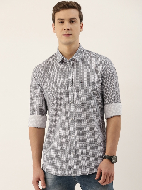 

Peter England Casuals Men White & Black Slim Fit Printed Casual Shirt