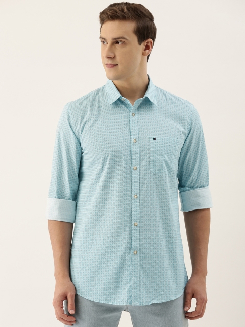 

Peter England Casuals Men Blue & White Slim Fit Printed Casual Shirt