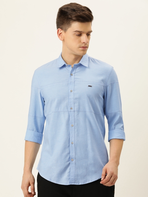 

Peter England Casuals Men Blue Slim Fit Pure Cotton Casual Shirt