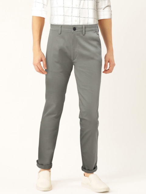 

Peter England Casuals Men Grey Slim Fit Trousers