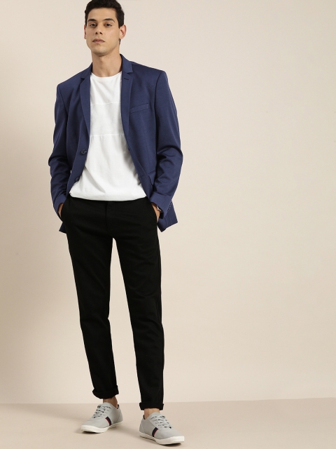 

INVICTUS Men Navy Blue Solid Slim Fit Single Breasted Slim Fit Blazer