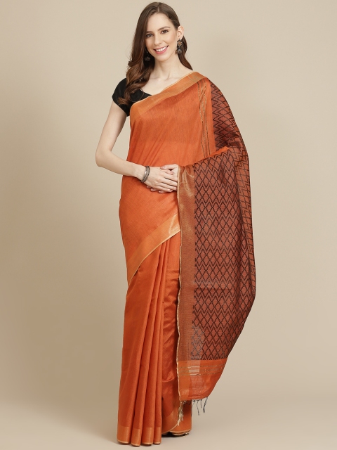 

swatika Orange Zari Bhagalpuri Saree