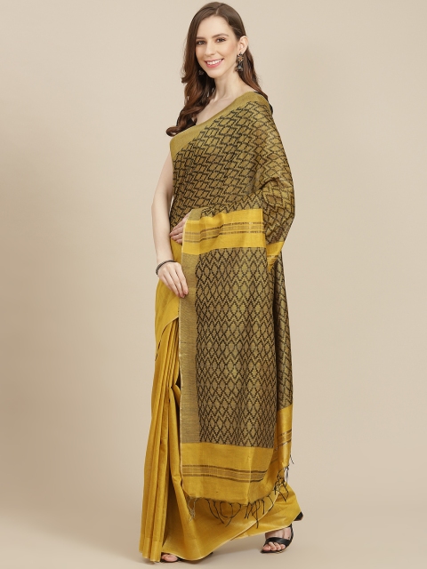 

swatika Yellow Zari Bhagalpuri Saree