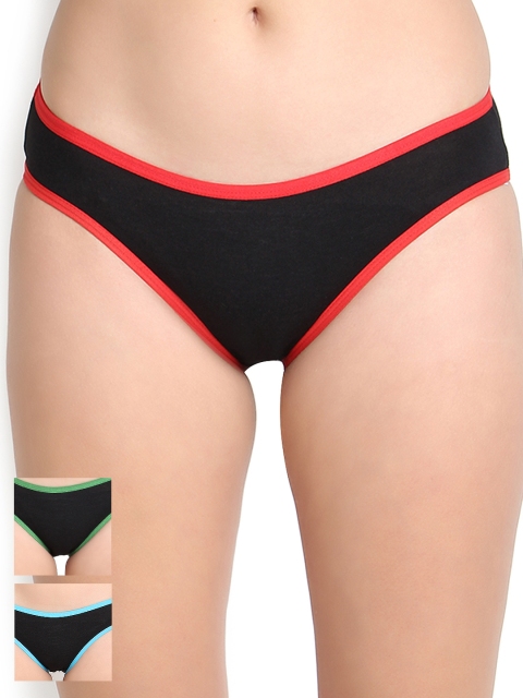 

Leading Lady Women Pack of 3 Black Bikini Briefs