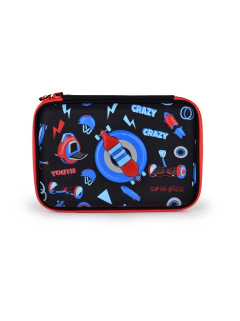 

SCOOBIES Boys Black & Blue Printed Scooboard Pencil Case