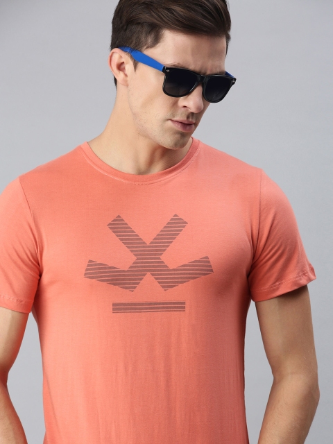 

WROGN Men Orange Brand Logo Printed T-shirt