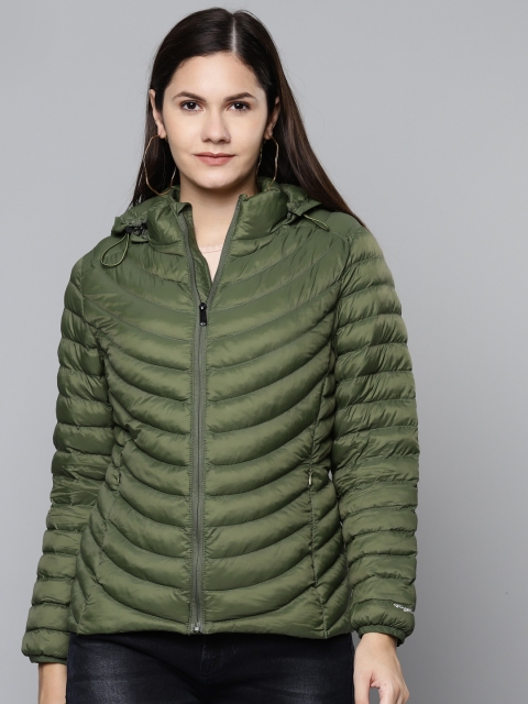 

Foreign Culture By Fort Collins Women Olive Green Hooded Padded Jacket