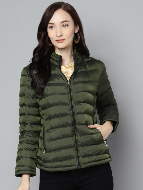 

Foreign Culture By Fort Collins Women Olive Green Solid Padded Jacket