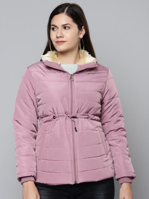 

Foreign Culture By Fort Collins Women Pink Solid Padded Jacket