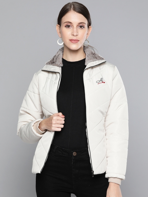 

Foreign Culture By Fort Collins Women Off White Solid Padded Jacket