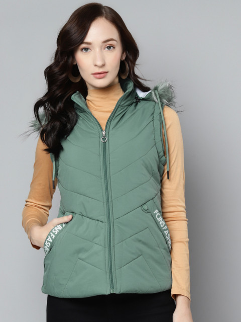 

Foreign Culture By Fort Collins Women Green Hooded Parka Jacket