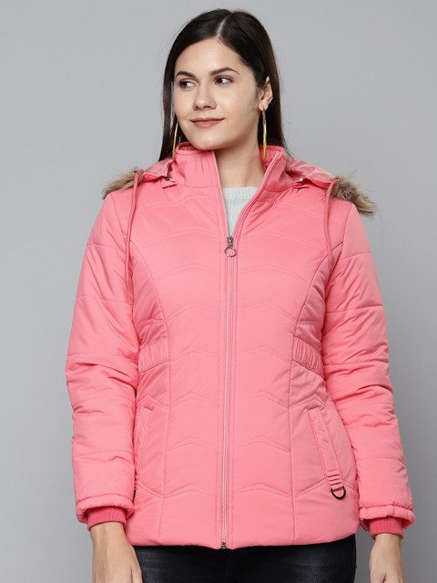 

Foreign Culture By Fort Collins Women Pink Hooded Parka Jacket