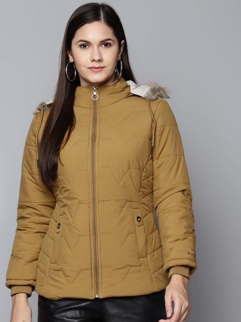 

Foreign Culture By Fort Collins Women Khaki Padded Jacket With Detachable Hood