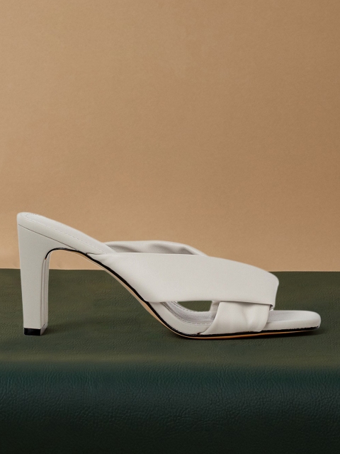 

H&M Women Beige Solid Mules