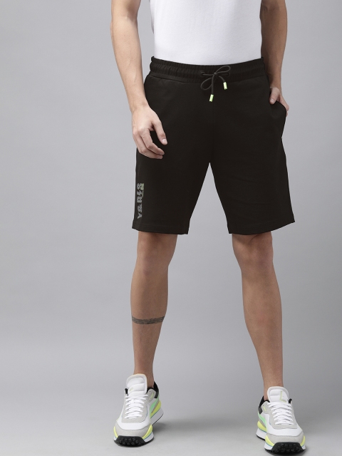 

SPYKAR Men Black Mid-Rise Regular Shorts with Printed Detail