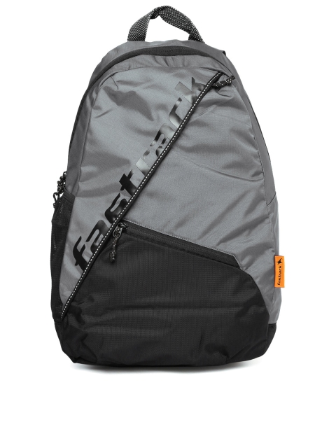 

Fastrack Men Grey & Black Colourblocked Backpack