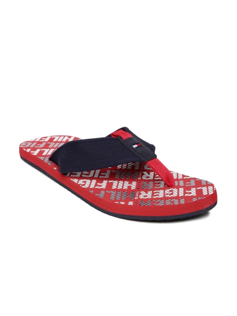 

Tommy Hilfiger Men Navy & Red Printed Flip-Flops, Navy blue