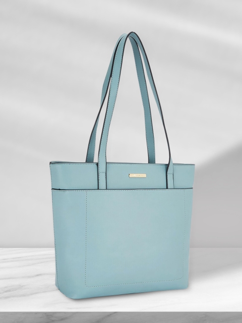 

Forever Glam by Pantaloons Blue Leather Structured Tote Bag