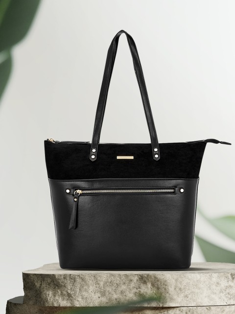 

Forever Glam by Pantaloons Black Leather Structured Shoulder Bag