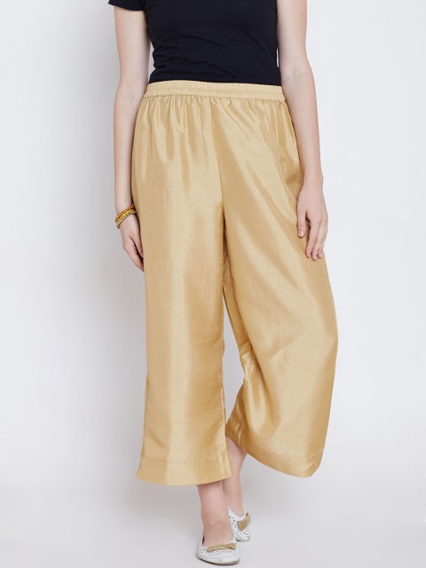 

Rangriti Women Beige Solid Regular Fit Palazzos
