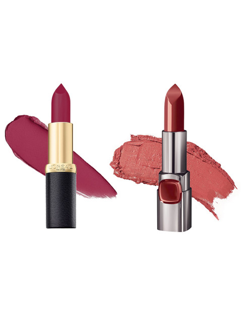 

LOreal Paris Set of 2 Color Riche Moist Matte Lipstick - Rouge A Porter & Pure Garnet, Brown