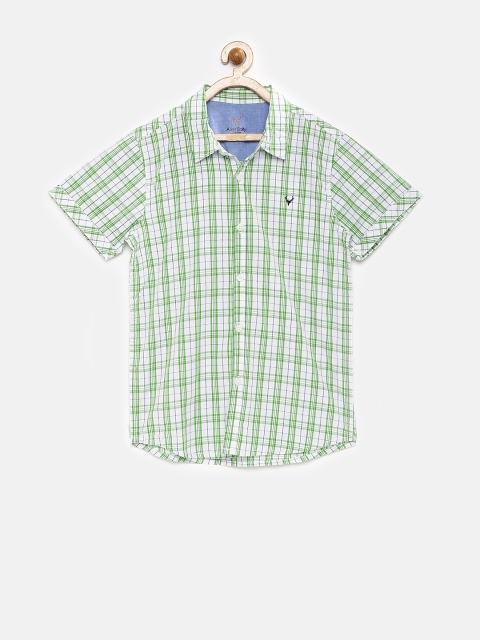 

Allen Solly Junior Boys White & Green Checked Shirt