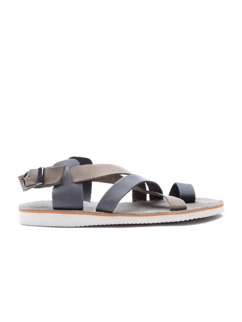 

United Colors of Benetton Men Grey & Brown Comfort Sandals