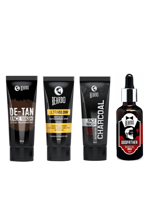

BEARDO Men Set Of 4 Face Kit, Black
