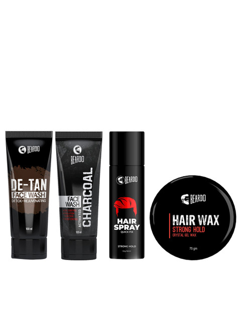 

BEARDO Men Set Of 4 Face Kit, Black