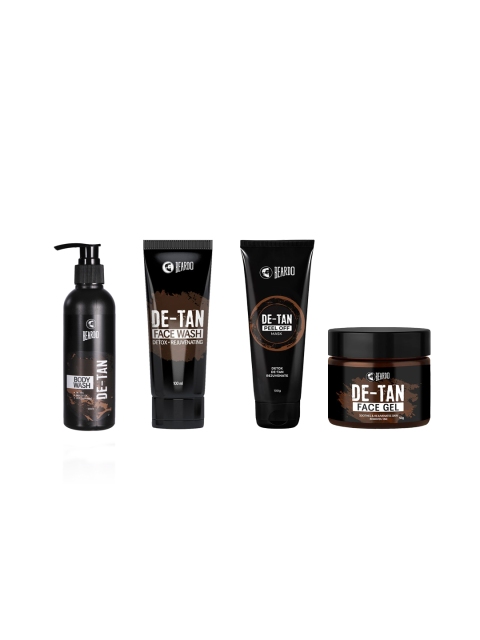 

BEARDO Men Set Of 4 De-Tan Face & Body Kit, Black
