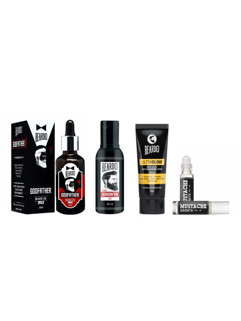 

BEARDO Men Set Of 4 Face Kit, Black