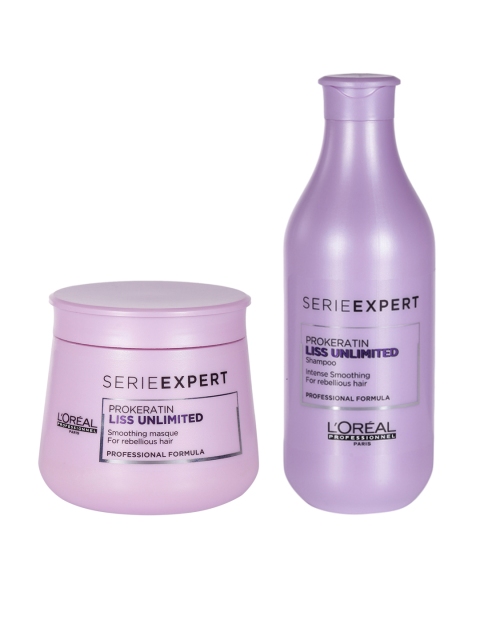 

LOreal Professionnel Prokeratin Liss Unlimited Smoothing Shampoo & Masque, Lavender
