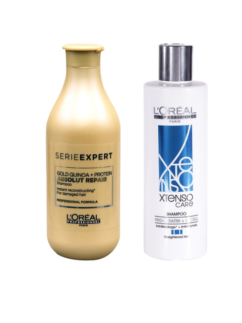 

L'Oreal Professionnel Pack of 2 X-Tenso Care & Gold Quinoa + Protein Repair Shampoo, Beige