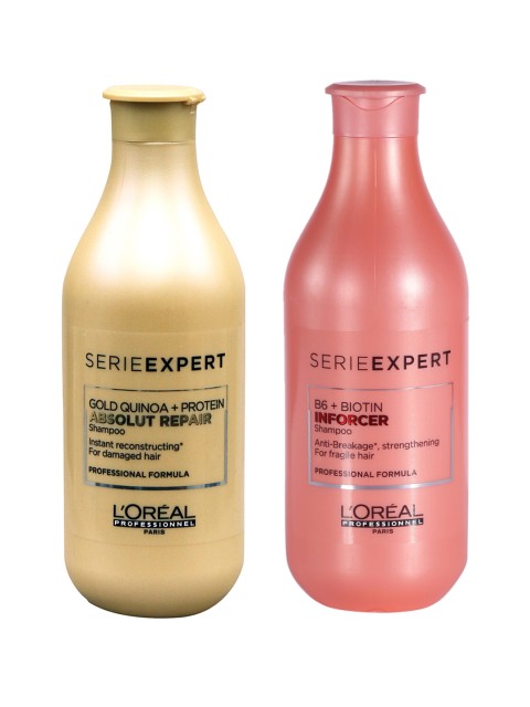 

L'Oreal Professionnel Gold Quinoa Protein Repair & Serie Expert B6 Biotin Inforcer Shampoo, Peach