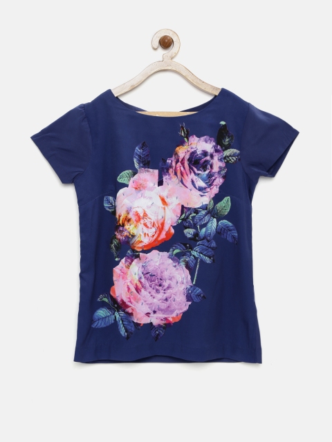 

Allen Solly Junior Girls Navy Polyester Floral Print Top, Navy blue