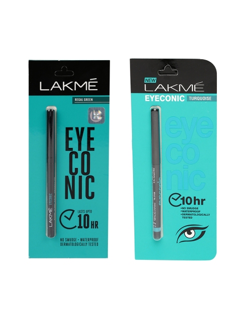 

Lakme Set Of 2 Eyeconic Kajal - Regal Green & Turquoise, Turquoise blue