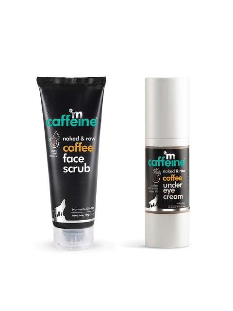

MCaffeine Set Of Naked & Raw Coffee Face Scrub & Under Eye Cream, Black