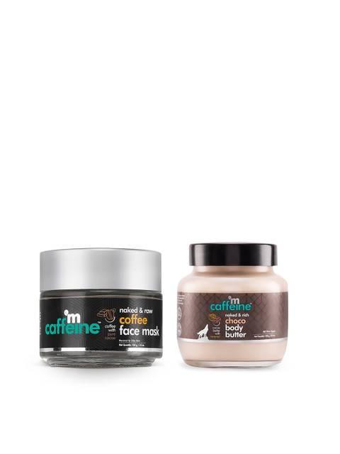 

MCaffeine Set Of Naked & Raw Coffee Face Mask & Choco Body Butter, Brown