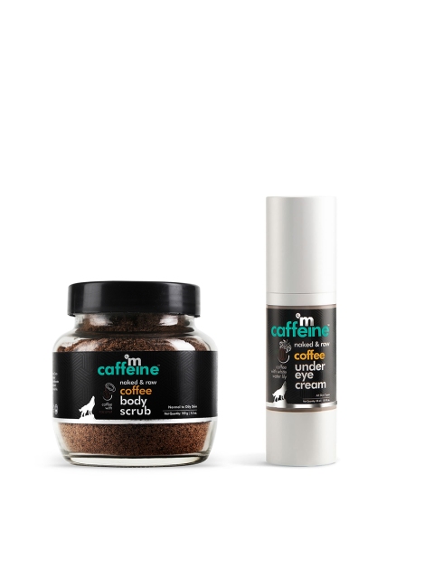 

MCaffeine Set Of Naked & Raw Coffee Body Scrub & Under Eye Cream, Black