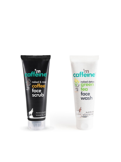

MCaffeine Set Of Naked & Raw Coffee Face Scrub & Green Tea Face Wash, Black