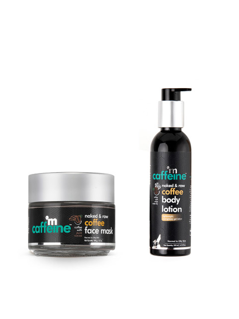 

MCaffeine Set Of Naked & Raw Coffee Face Mask & Body Lotion, Brown