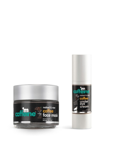 

MCaffeine Set Of Naked & Raw Coffee Face Mask & Under Eye Cream, Brown