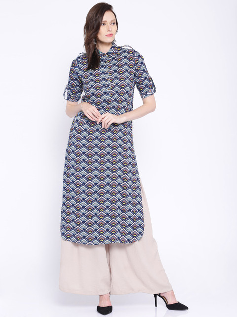 

Anouk Multicoloured Printed Pathani Kurta, Multi