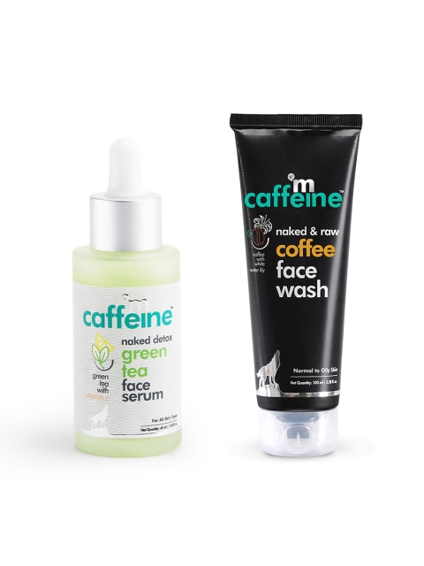 

MCaffeine Set Of Naked & Raw Coffee Face Wash & Green Tea Face Serum, White