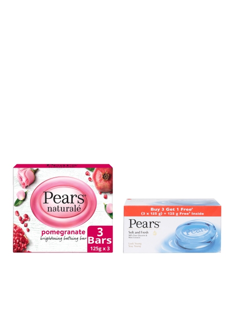 

Pears Unisex Pack of 3 Natural Pomegranate Soaps & Set of 3 Bathing Bars, White