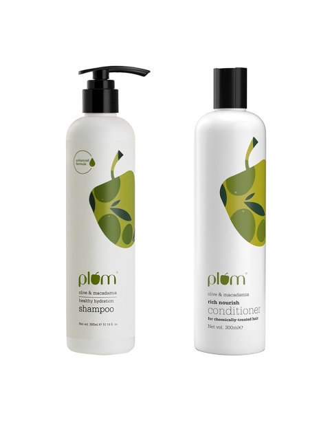 

Plum Olive & Macadamia Rich Nourish Sustainable Shampoo & Conditioner, Green