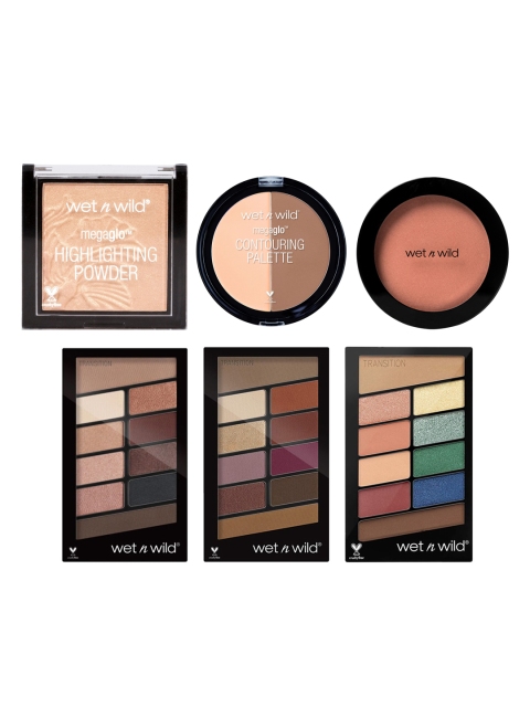 

Wet n Wild Sustainable 3 Eye Shadows & Contour Palette with Blush & Highlighter Powder, Multi