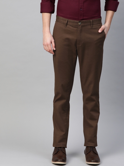 

Indian Terrain Men Brown Brooklyn Slim Fit Regular Trousers